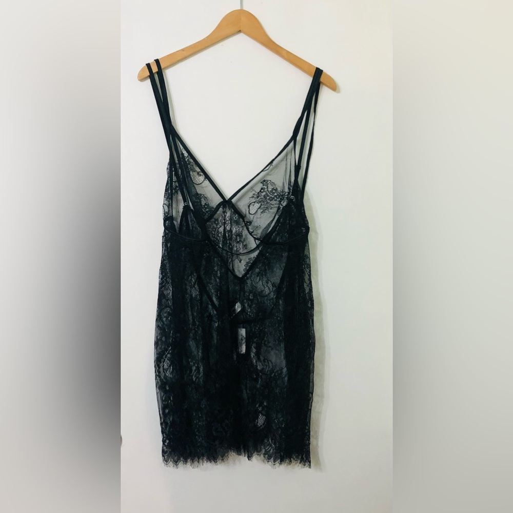 Adore me women’s lingerie lace top back open pullover black.2X